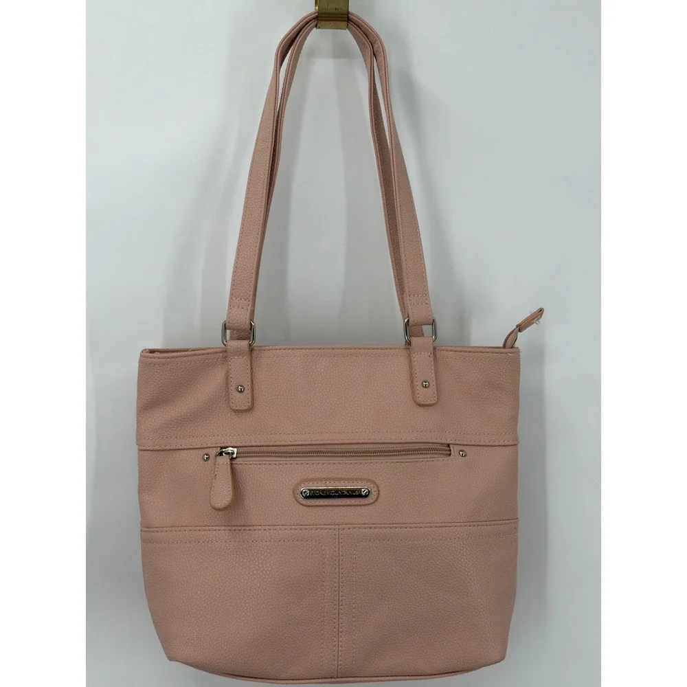 Stone Mountain USA Pink Pebbled Bonded Leather Tote Bag 9AF995-2